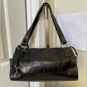 Fossil Croc embossed shoulder bag EUC